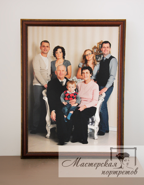 печать семейного фото на холсте