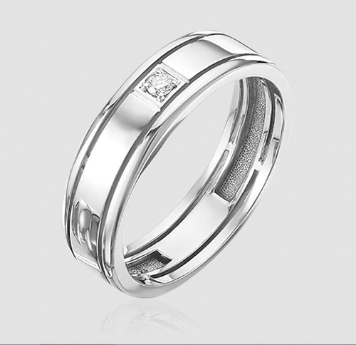 Широкие обручальные кольца из белого золота