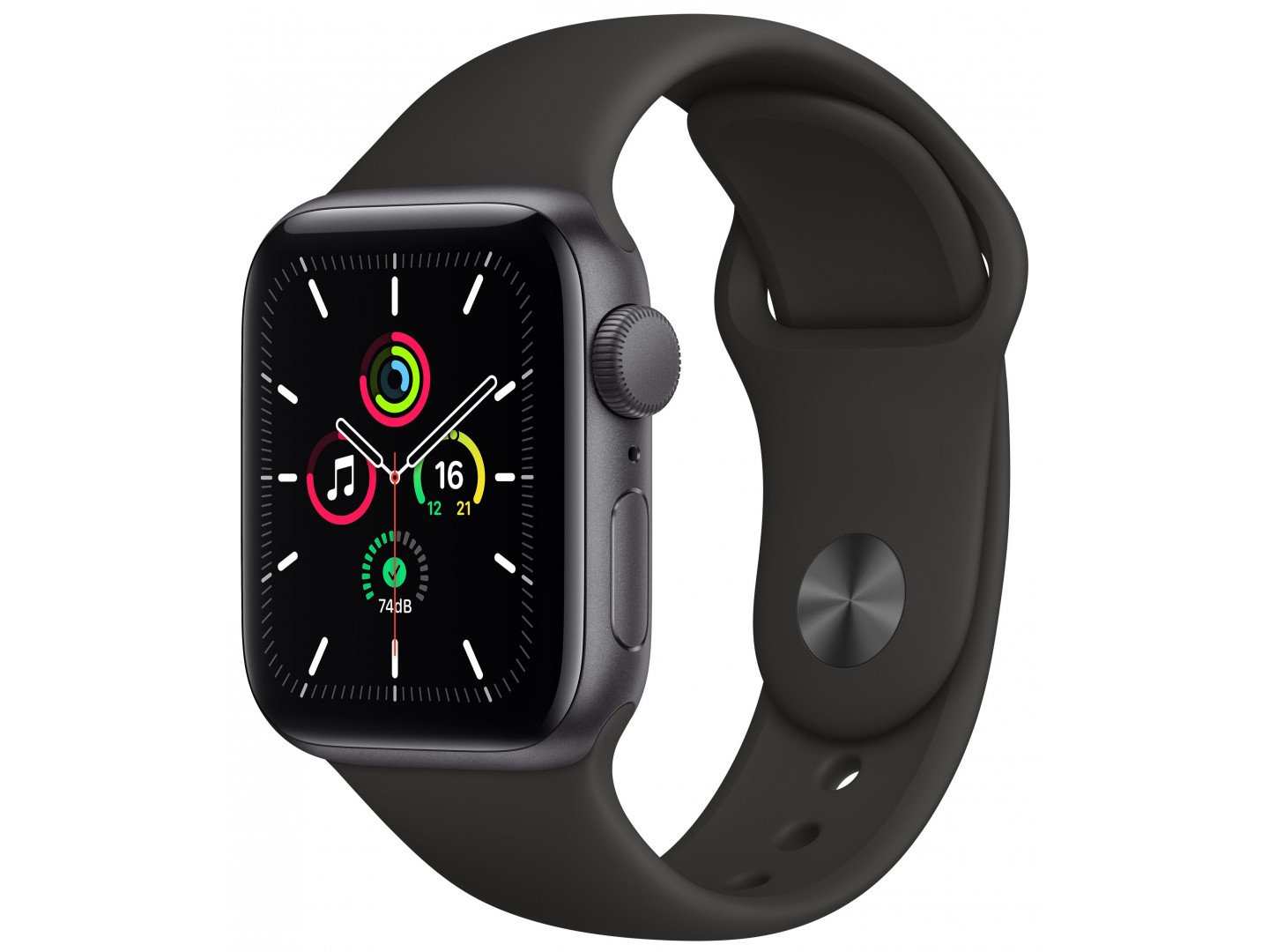 Apple Watch SE 44mm Space Gray Aluminium Case with Black Sport Band Apple Watch SE 44mm Space Gray Aluminium Case with Black Sport Band