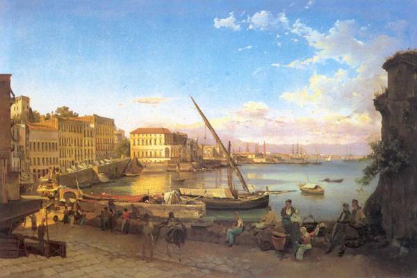 Набережная Сайта Лючия в Неаполе. 1820-е.