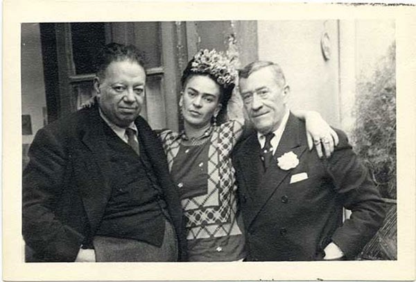 1942 - 45 Frida Kahlo and Diego Rivera with Chester Dale, Coyoacan