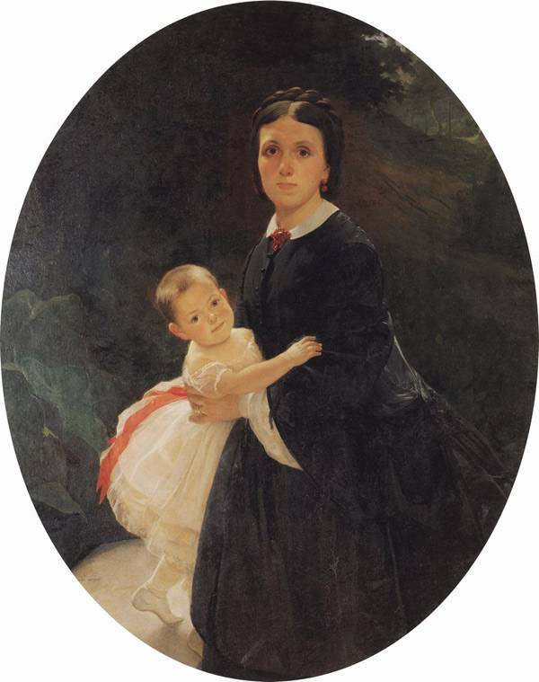 Портрет Шестовой с дочерью. 1859.