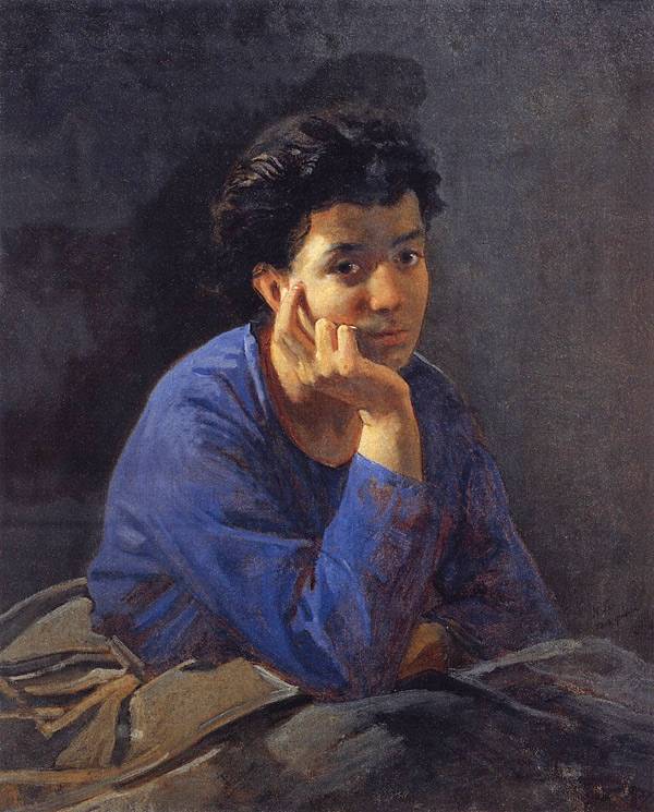 Портрет неизвестной в голубой блузе. 1868.
