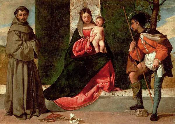 Картина Джорджоне Мадонна с младенцем и святые