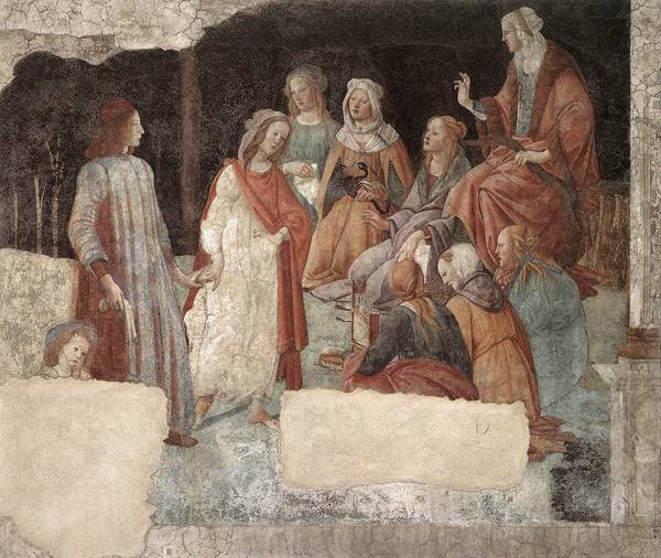 Сандро Боттичелли Лоренцо Торнабуони перед аллегорическими фигурами семи свободных искусств.