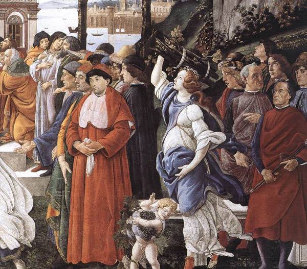 Сандро Боттичелли Три искушения Христа. Фрагмент