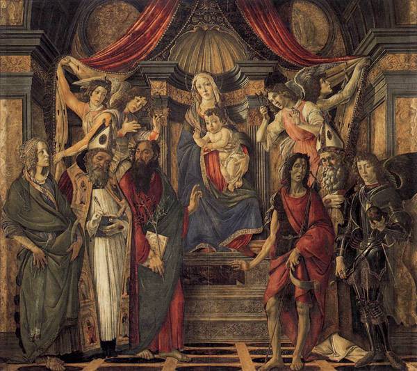 Сандро Боттичелли Мадонна на троне со святыми