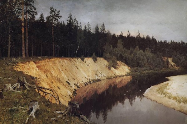 Лесистый берег. Сумерки. 1892