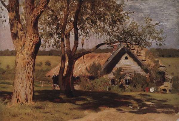 картины Левитана пейзажи Домик с ракитами. Первая половина 1880-х