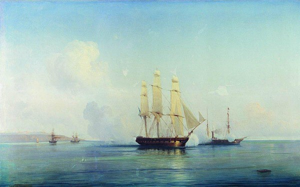 Бой русского брига с турецкими кораблями. 1857